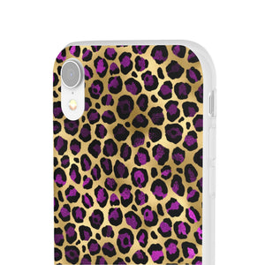 Pink and Gold Cheetah Leopard Print Flexi Phone Case
