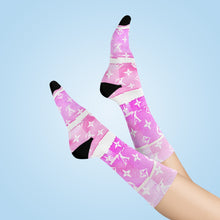 Load image into Gallery viewer, Inspired Pink Watercolor Crew Socks
