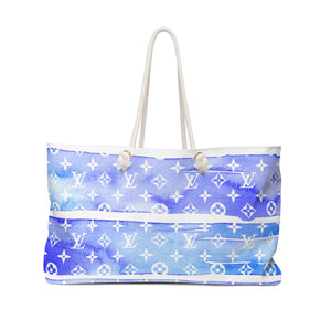 Inspired Blue Watercolor Trendy Oversized Weekender or Beach Tote