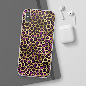 Pink and Gold Cheetah Leopard Print Flexi Phone Case