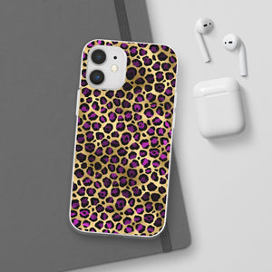 Pink and Gold Cheetah Leopard Print Flexi Phone Case