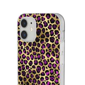 Pink and Gold Cheetah Leopard Print Flexi Phone Case