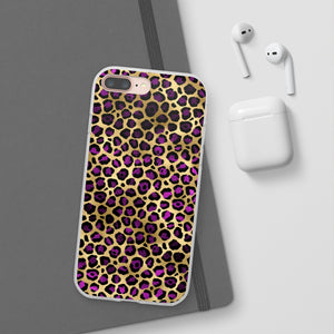 Pink and Gold Cheetah Leopard Print Flexi Phone Case