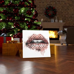 Gold Drip Lip Designer, Canvas Wrap