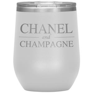 Chanel and Champagne Wine Tumbler