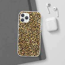 Load image into Gallery viewer, Gold Cheetah Leopard Print Flexi Phone Case
