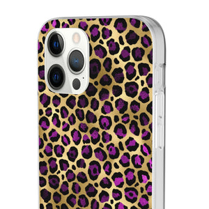 Pink and Gold Cheetah Leopard Print Flexi Phone Case