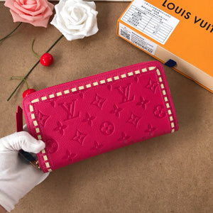 Pink Embossed Zippy Wallet