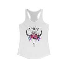 Load image into Gallery viewer, Southern Raised Cow Skull Women&#39;s Racerback Tank
