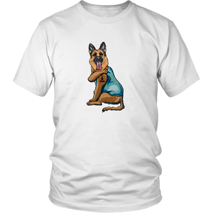 German Shepherd I Love Mom Tattoo Unisex Tee