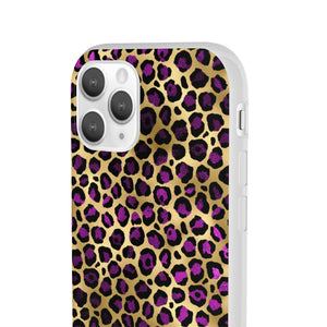 Pink and Gold Cheetah Leopard Print Flexi Phone Case