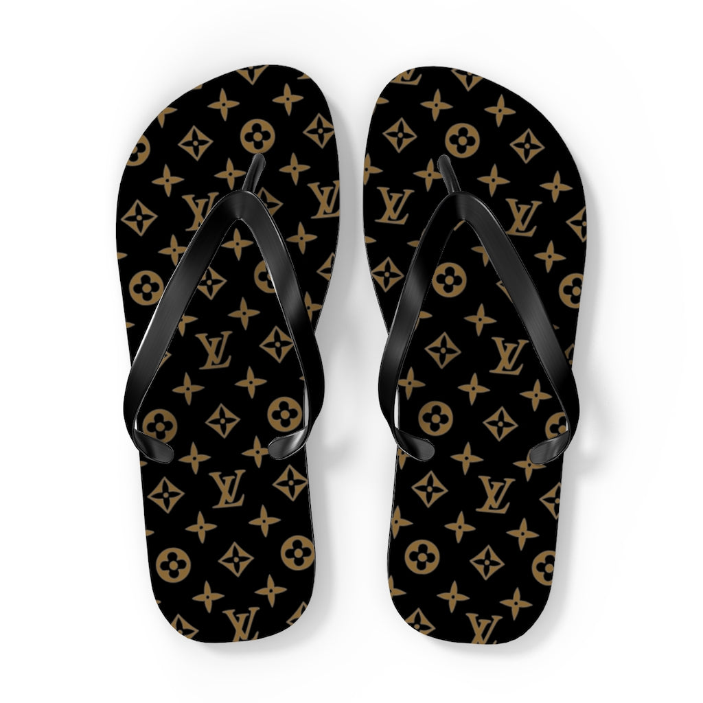 Brown LV Flip Flops
