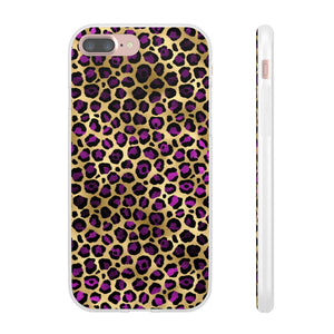 Pink and Gold Cheetah Leopard Print Flexi Phone Case