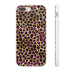 Pink and Gold Cheetah Leopard Print Flexi Phone Case