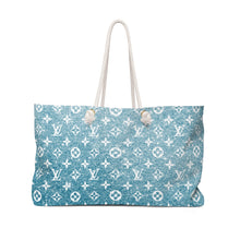 Load image into Gallery viewer, Inspired Blue Glitter Trendy Oversized Weekender or Beach Tote
