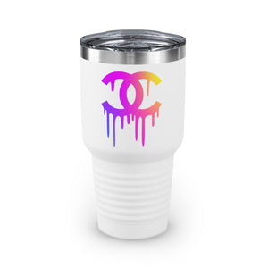 Multi-Colored Print CC Drip Logo, 30oz Tumbler