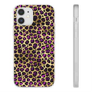 Pink and Gold Cheetah Leopard Print Flexi Phone Case