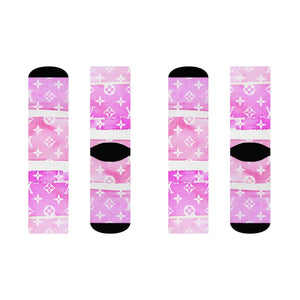 Inspired Pink Watercolor Crew Socks