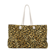 Load image into Gallery viewer, Gold CheetahTrendy Oversized Weekender or Beach Tote
