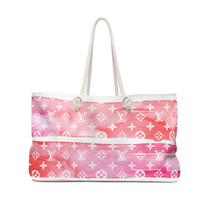 Inspired Red Watercolor Trendy Oversized Weekender or Beach Tote