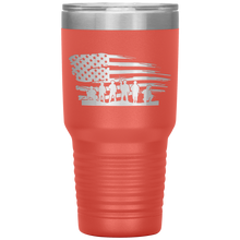 Load image into Gallery viewer, Distressed American Flag with Soldiers, 30oz Tumbler
