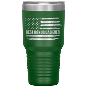 Best Bonus Dad Ever, Distressed Flag, 30oz Tumbler