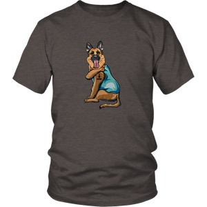 German Shepherd I Love Mom Tattoo Unisex Tee