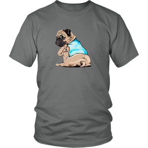 Pug I Love Mom Tattoo Dog Unisex Tee