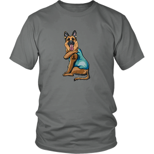 German Shepherd I Love Mom Tattoo Unisex Tee