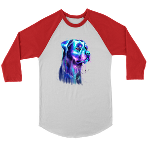 Rottweiler Watercolor Print Unisex Baseball Tee