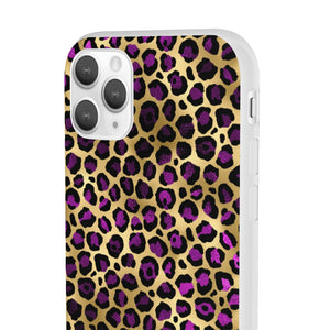 Pink and Gold Cheetah Leopard Print Flexi Phone Case