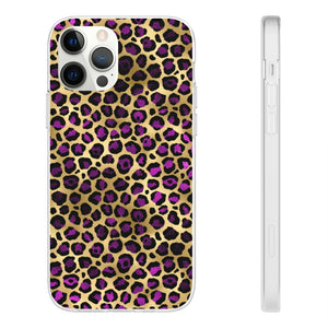 Pink and Gold Cheetah Leopard Print Flexi Phone Case