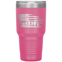Load image into Gallery viewer, Distressed American Flag with Soldiers, 30oz Tumbler
