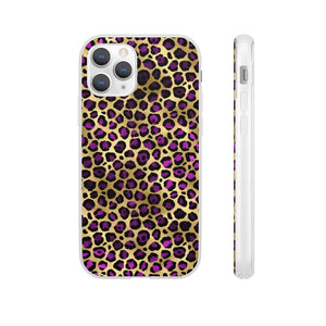 Pink and Gold Cheetah Leopard Print Flexi Phone Case
