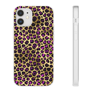 Pink and Gold Cheetah Leopard Print Flexi Phone Case