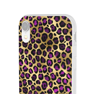 Pink and Gold Cheetah Leopard Print Flexi Phone Case