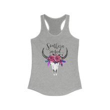 Load image into Gallery viewer, Southern Raised Cow Skull Women&#39;s Racerback Tank
