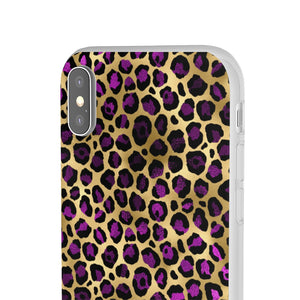 Pink and Gold Cheetah Leopard Print Flexi Phone Case