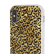 Load image into Gallery viewer, Gold Cheetah Leopard Print Flexi Phone Case
