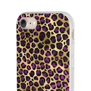 Pink and Gold Cheetah Leopard Print Flexi Phone Case