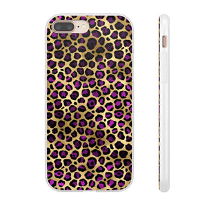 Pink and Gold Cheetah Leopard Print Flexi Phone Case