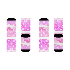 Inspired Pink Watercolor Crew Socks