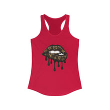 Load image into Gallery viewer, LV Logo Dripping Lips-Brown, Racerback Tank
