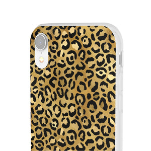 Gold Cheetah Leopard Print Flexi Phone Case