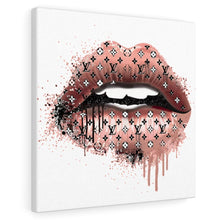 Load image into Gallery viewer, Gold Drip Lip Designer, Canvas Wrap
