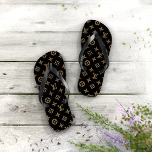 Brown LV Flip Flops
