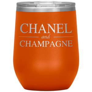 Chanel and Champagne Wine Tumbler