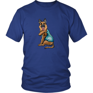 German Shepherd I Love Mom Tattoo Unisex Tee