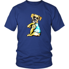 Load image into Gallery viewer, Boxer I Love Mom Tattoo Dog Unisex Tee
