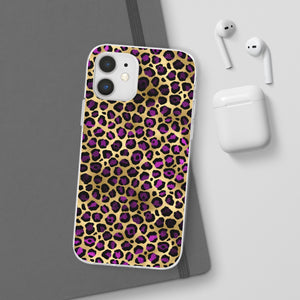 Pink and Gold Cheetah Leopard Print Flexi Phone Case